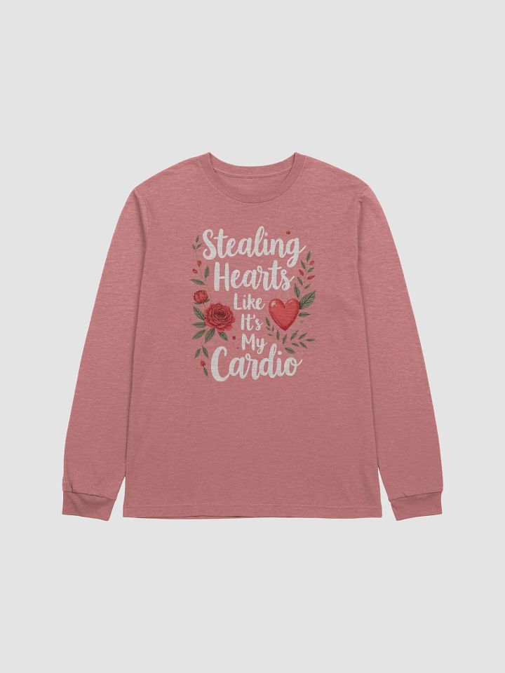 Stealing Hearts Like It's My Cardio' Valentine's Day Long Sleeve Tee product image (2)