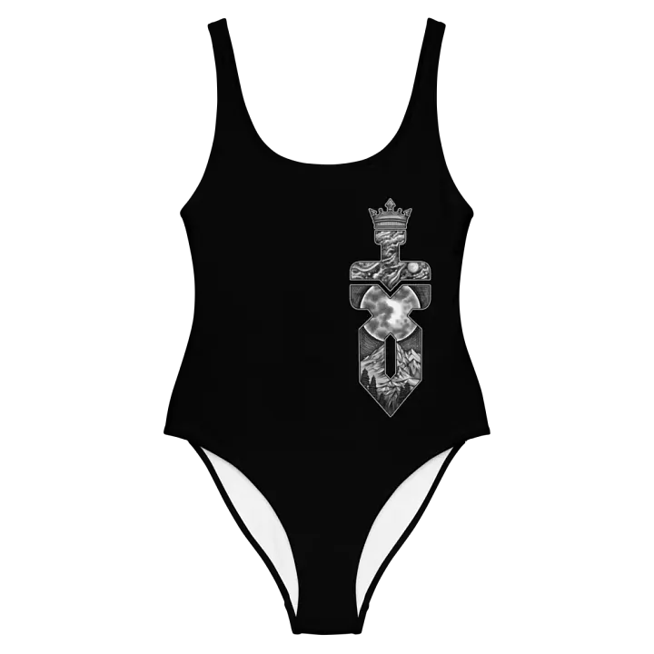 Black and White Logo One Piece Swimsuit - Crown Simple product image (2)