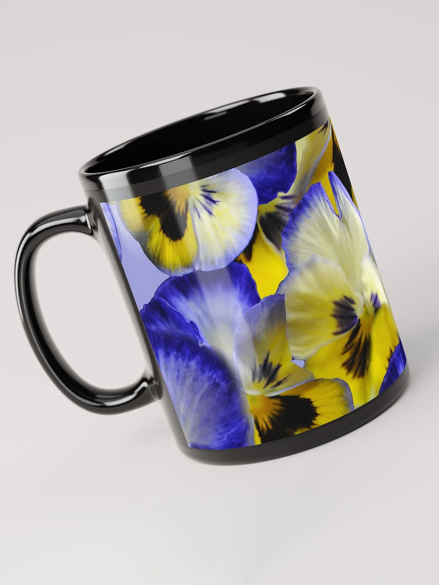 Blue and Yellow Pansies Black Coffee Mug product image (5)