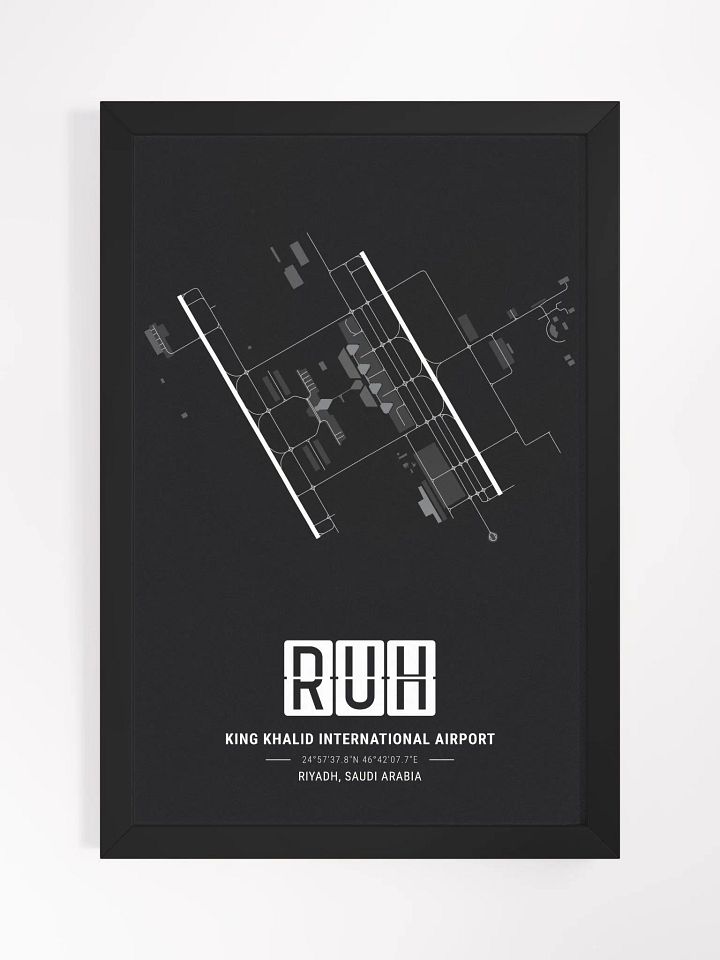 Framed Airport RUH Premium Map On Matt Paper product image (1)