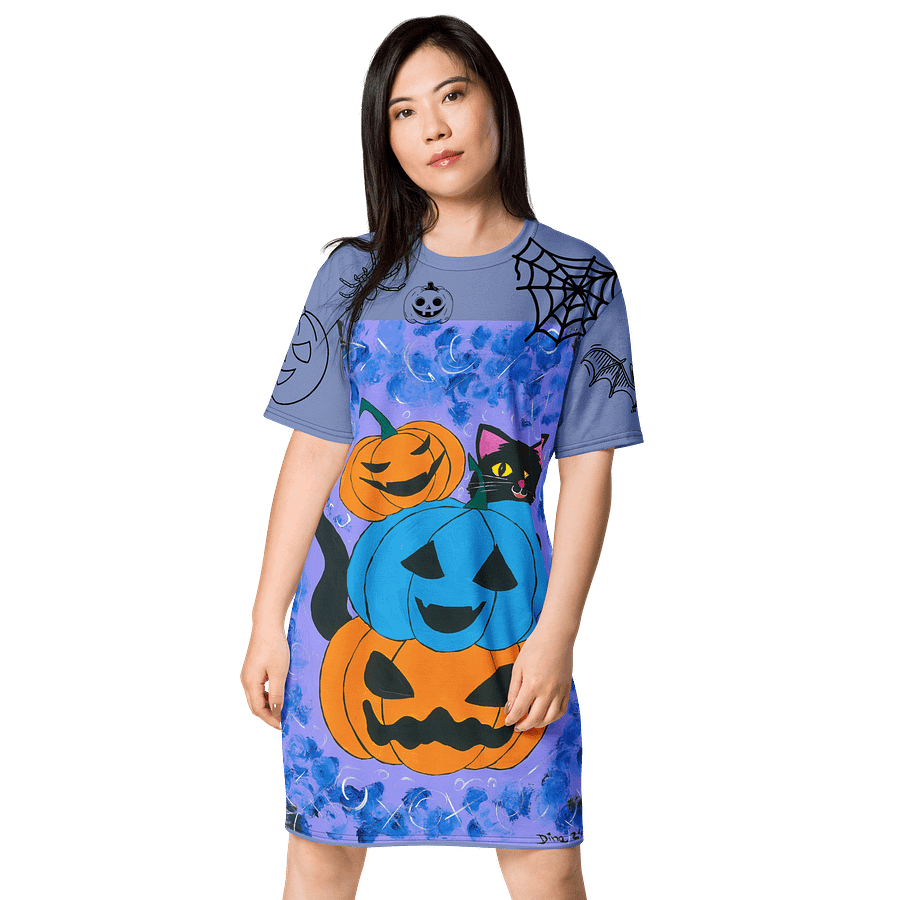 Halloween party (art by Dina R.) acrylic painting picture - T-Shirt Dress product image (1)