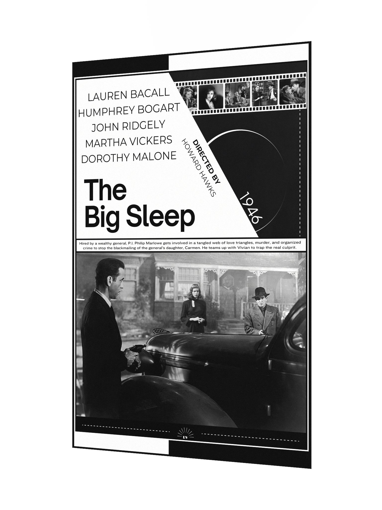 The Big Sleep with Humphrey Bogart and Lauren Bacall 1946 | Movie Poster | 12x18 Wall Art product image (3)