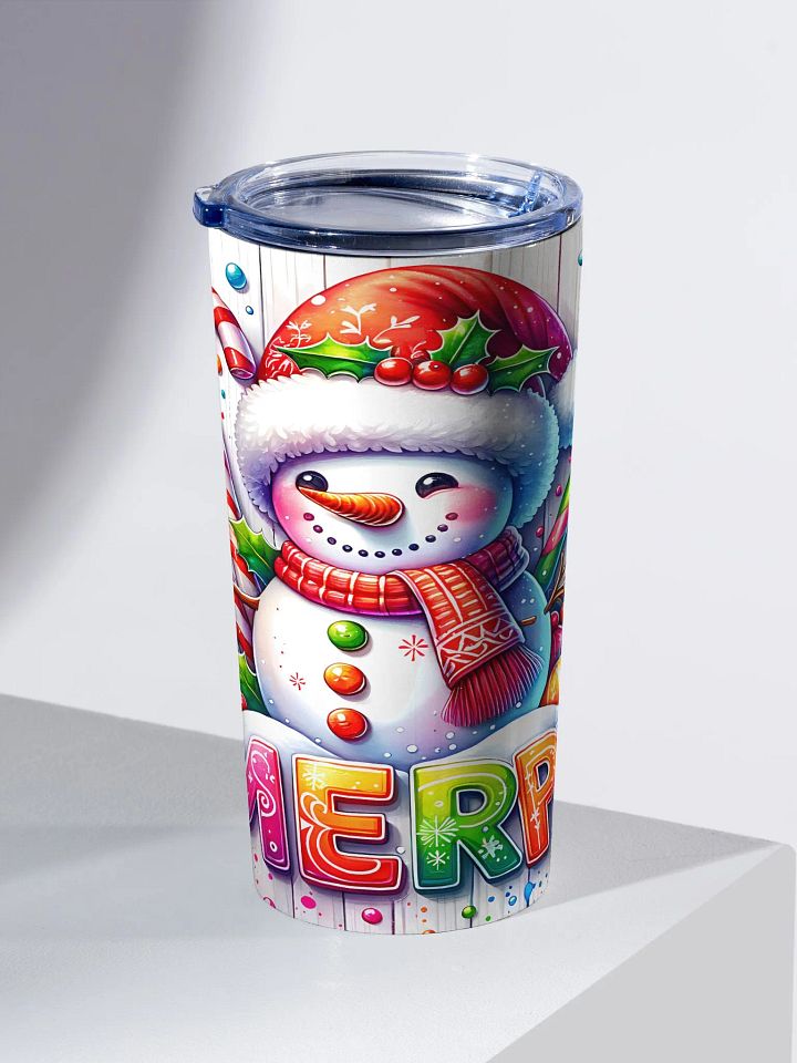 Cheerful Holiday Snowman Stainless Steel Tumbler product image (2)