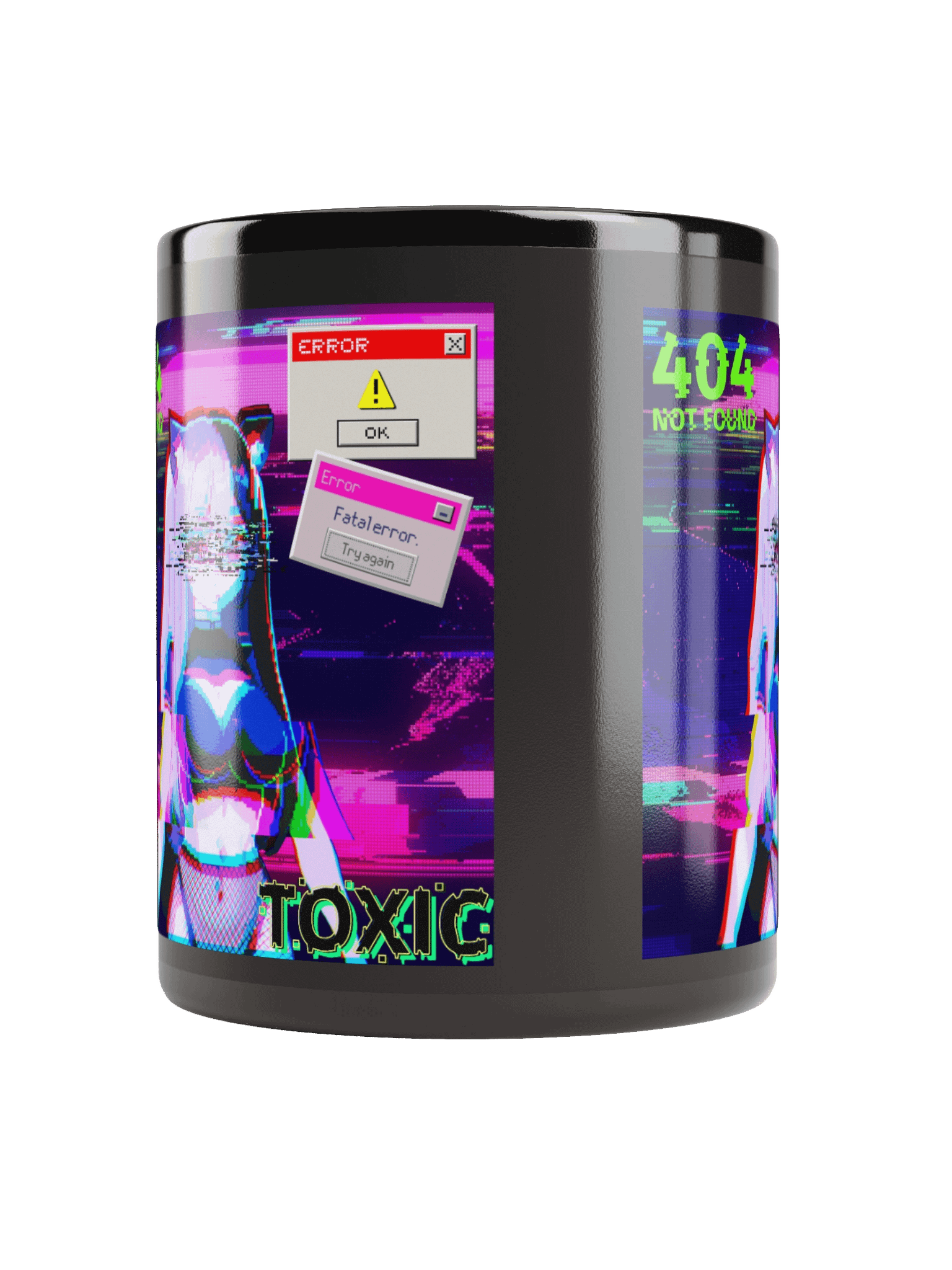 Neko Error.exe Black Glossy Mug product image (5)