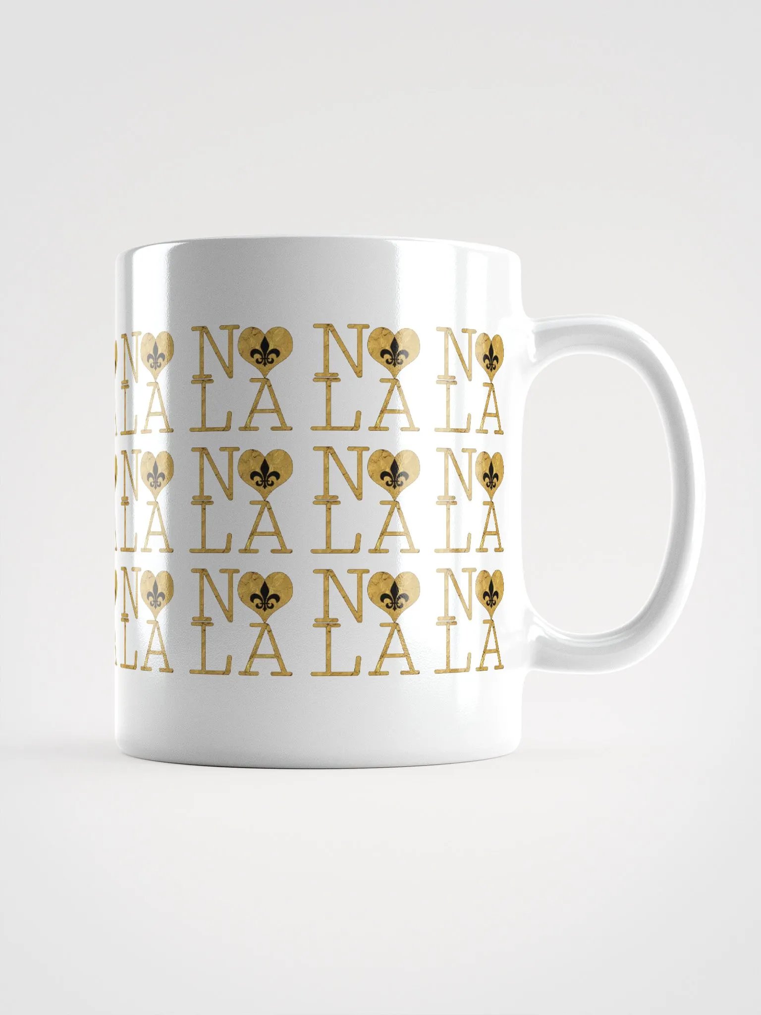 I LOVE NOLA **LEGACY MUG** (GOLD WRAP FULL OUTLINE INFINITY WALL) product image (2)