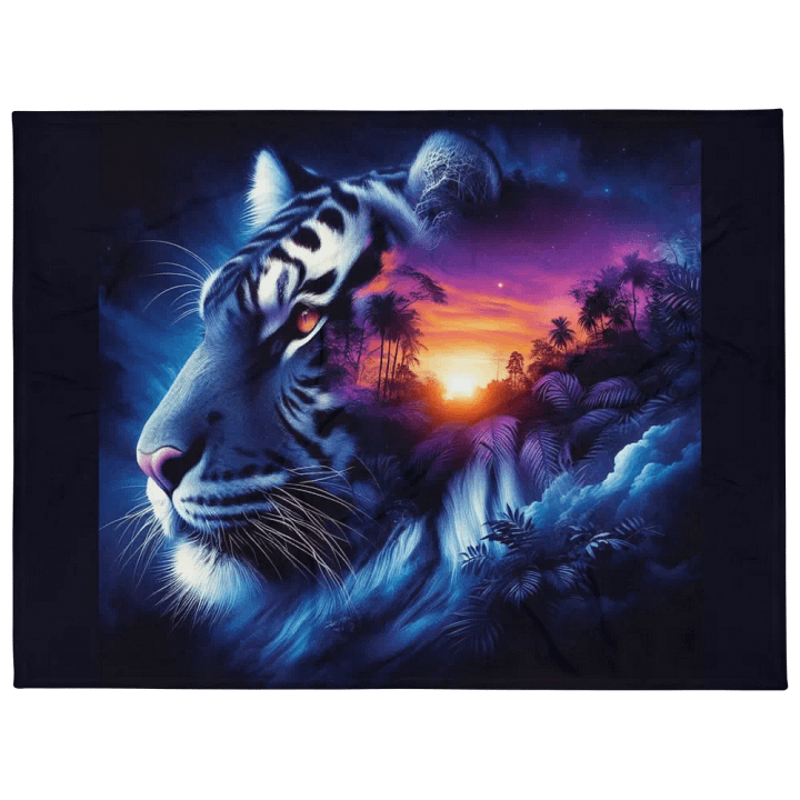 Surreal Sunset Tiger Throw Blanket product image (1)
