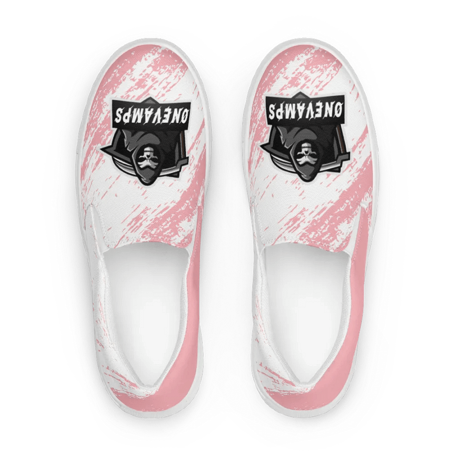 Women's Slip-On Canvas Shoes OneVamps Pink-White product image (3)
