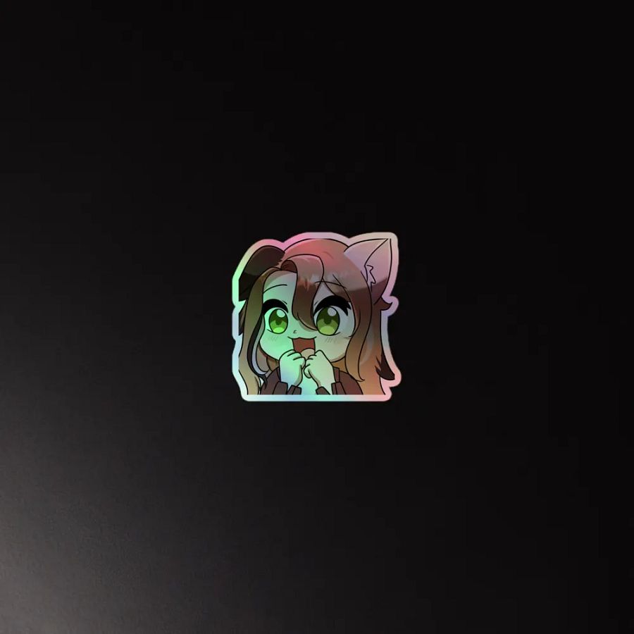 happy emote holographic sticker product image (4)