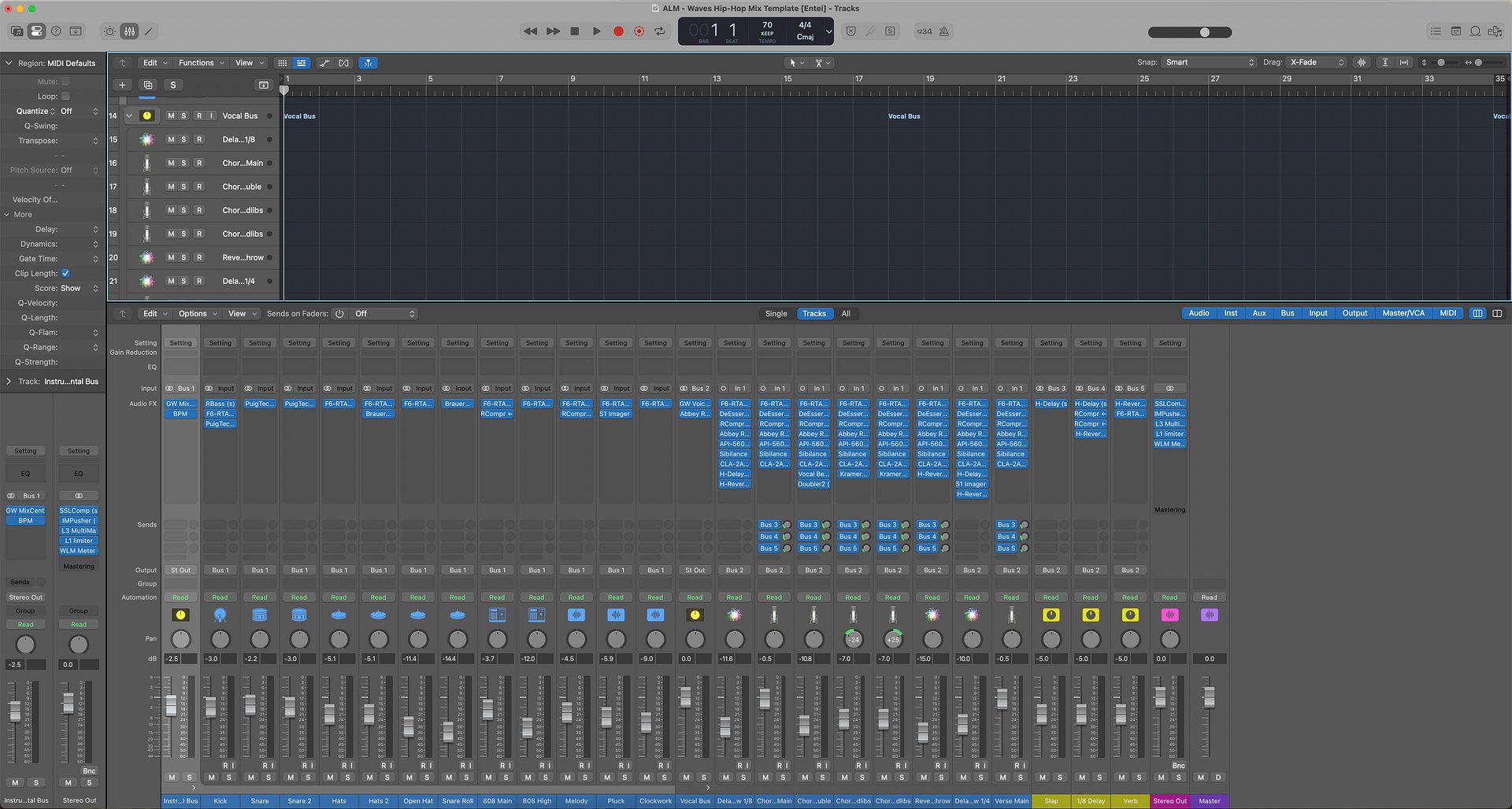 ALM - Waves Hip-Hop Mix Template for Logic Pro [Entei] product image (4)