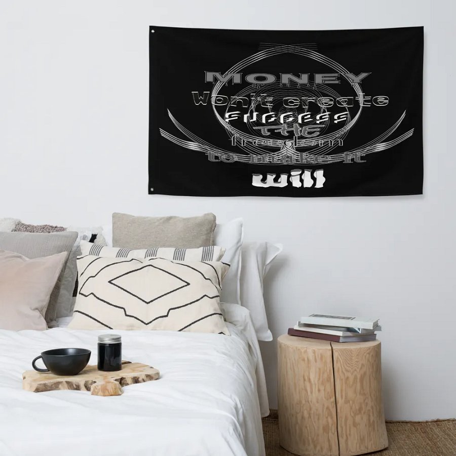 Money Won't create success. The freedom to make it will - Black - Flag product image (4)