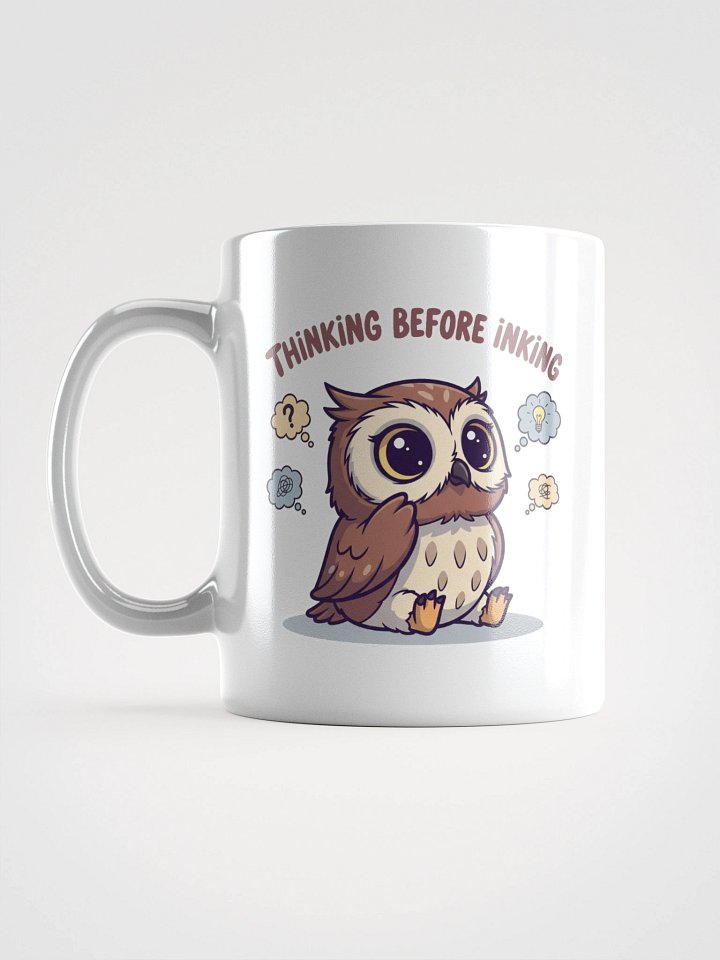 Overthinking Owl White Glossy Mug product image (1)