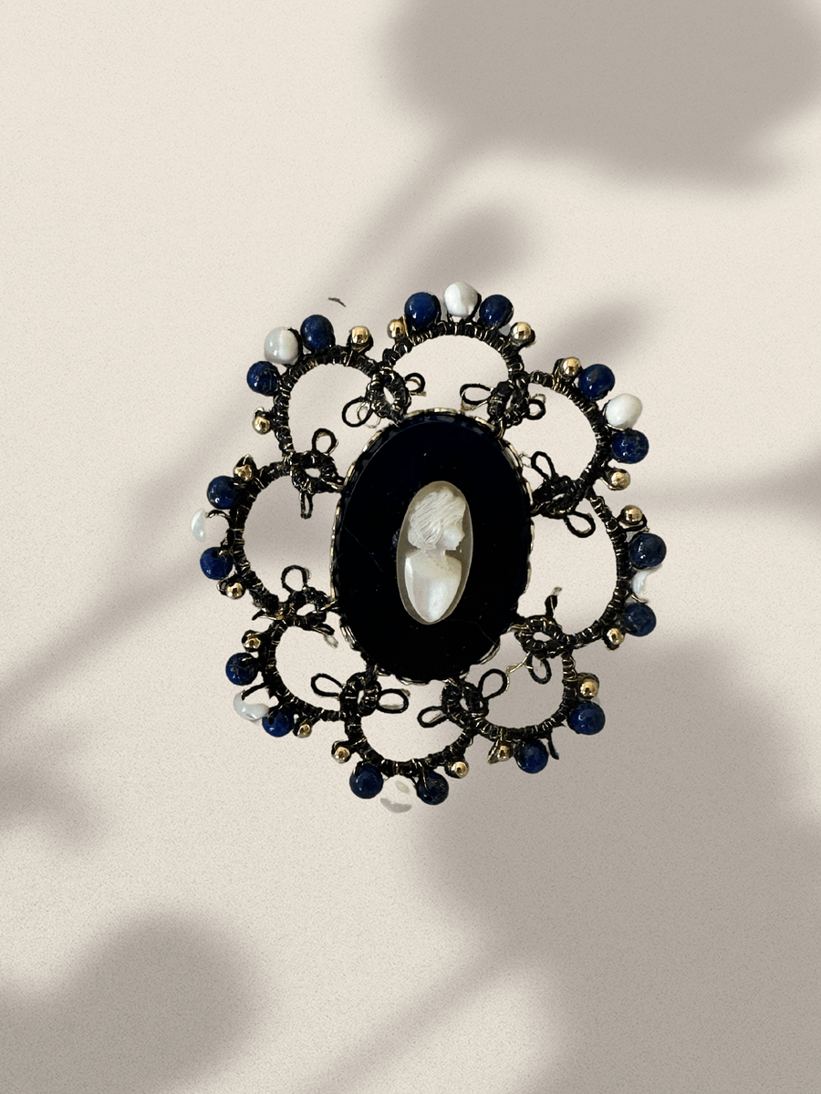 Lace Brooch with Antique Hand-Carved Cameo product image (2)