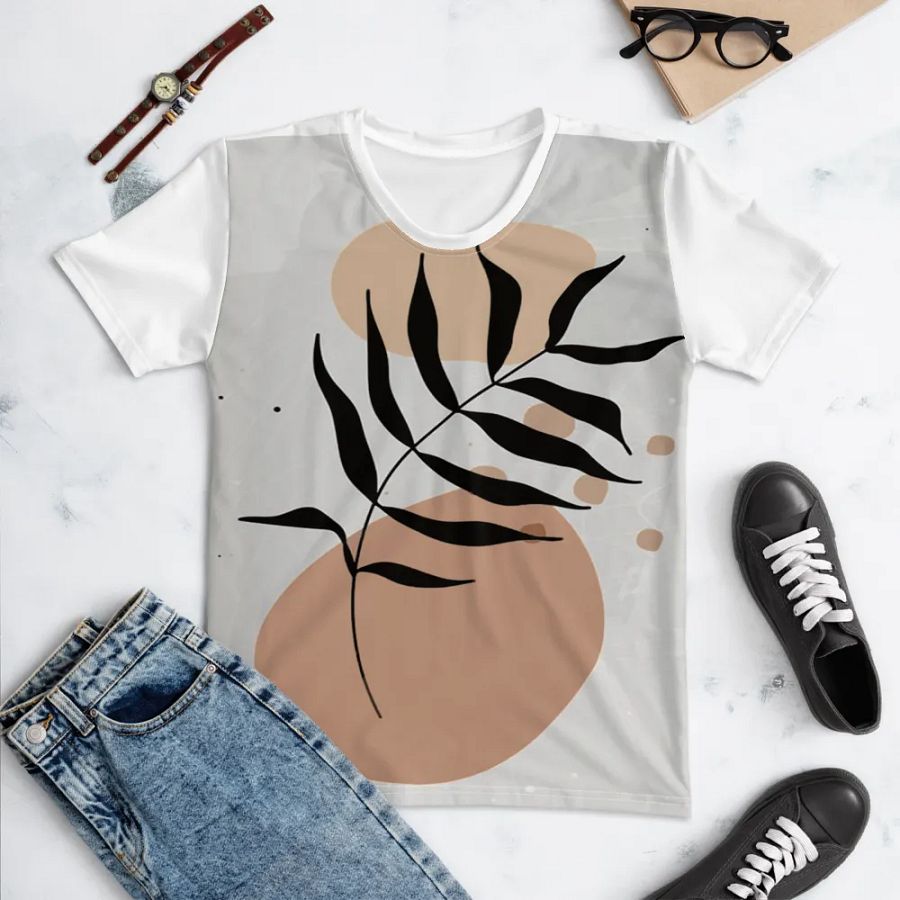Hand-Drawn Flat Design Flower Outline Unisex T-Shirt DT005 product image (4)