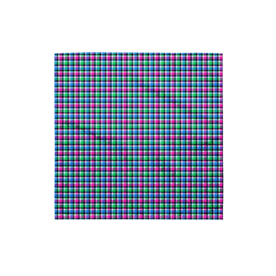 Magenta, Green, and Blue Plaid Bandana product image (4)