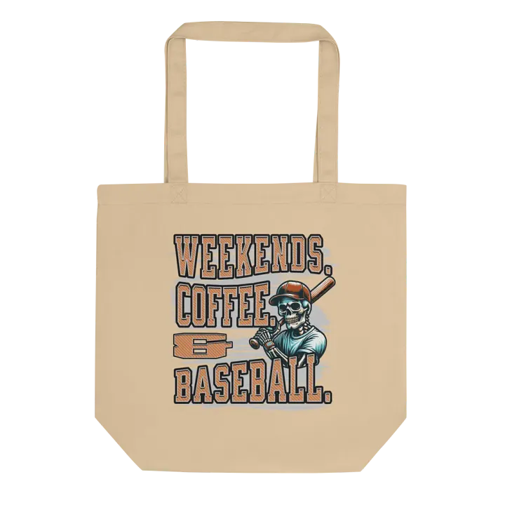 Weekends Coffee And Baseball Skeleton Warrior Eco Tote product image (1)