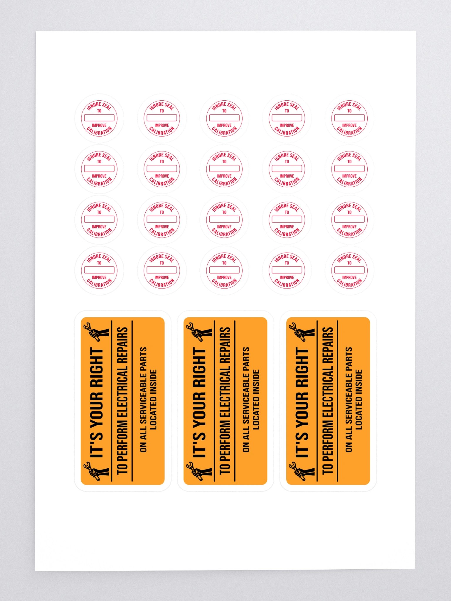 Empowering Calibration Seals and Serviceable Parts Inside Stickers (Blank seal window, for date) product image (3)