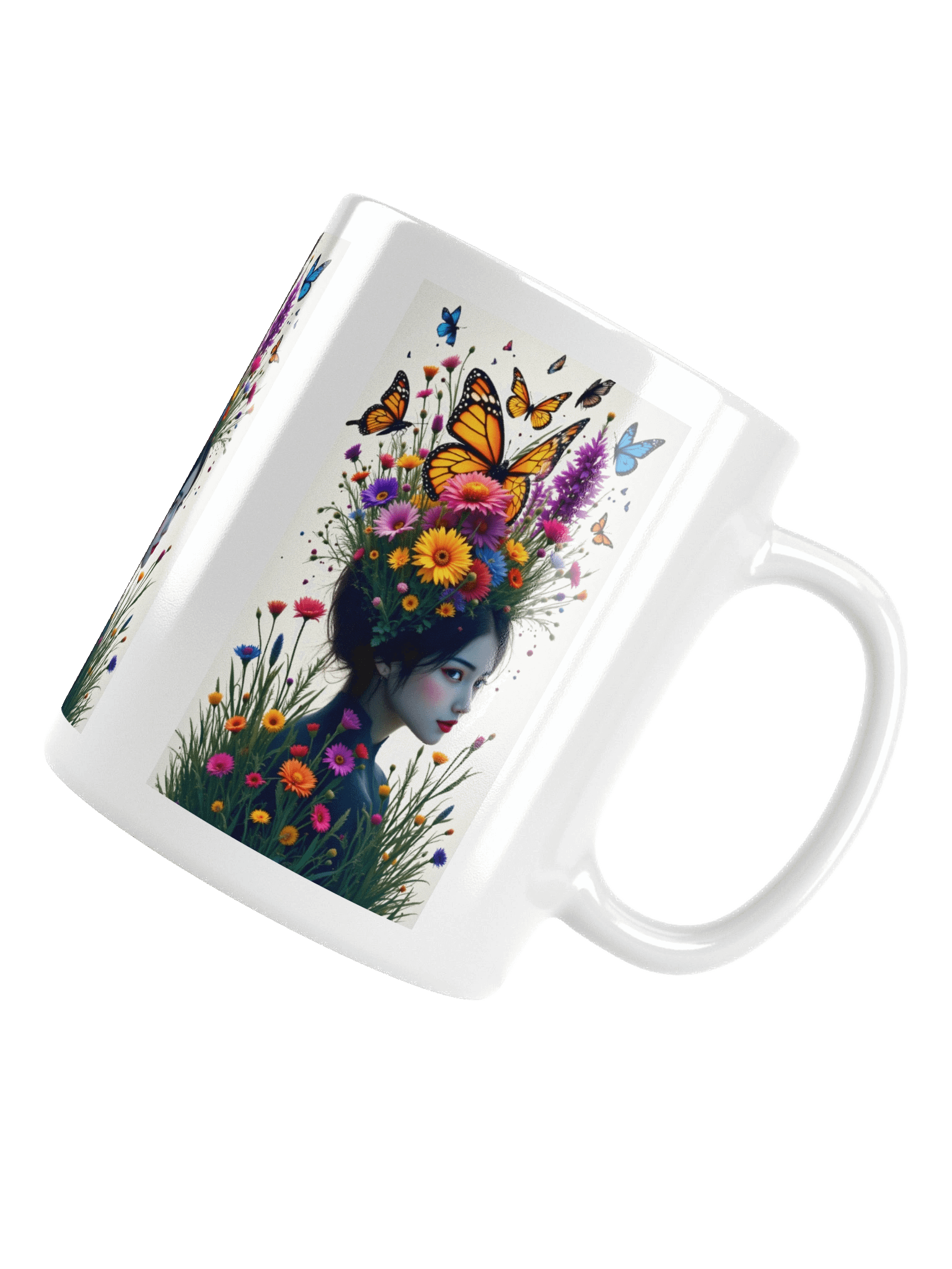 Coffee Mug Floral Fantasy Butterflies Portrait product image (5)