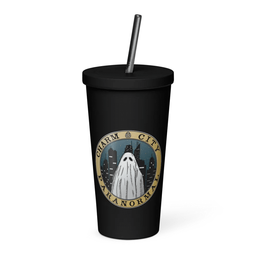 Charm City Paranormal Badge Insulated Tumbler With Straw product image (1)
