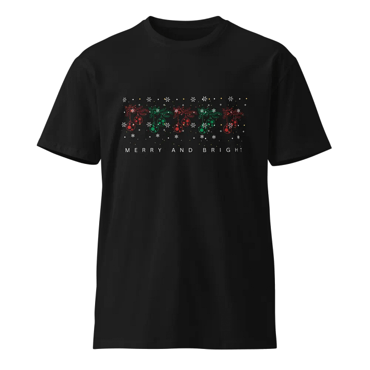 Merry and Bright Christmas Lights and Ornaments Tee product image (1)
