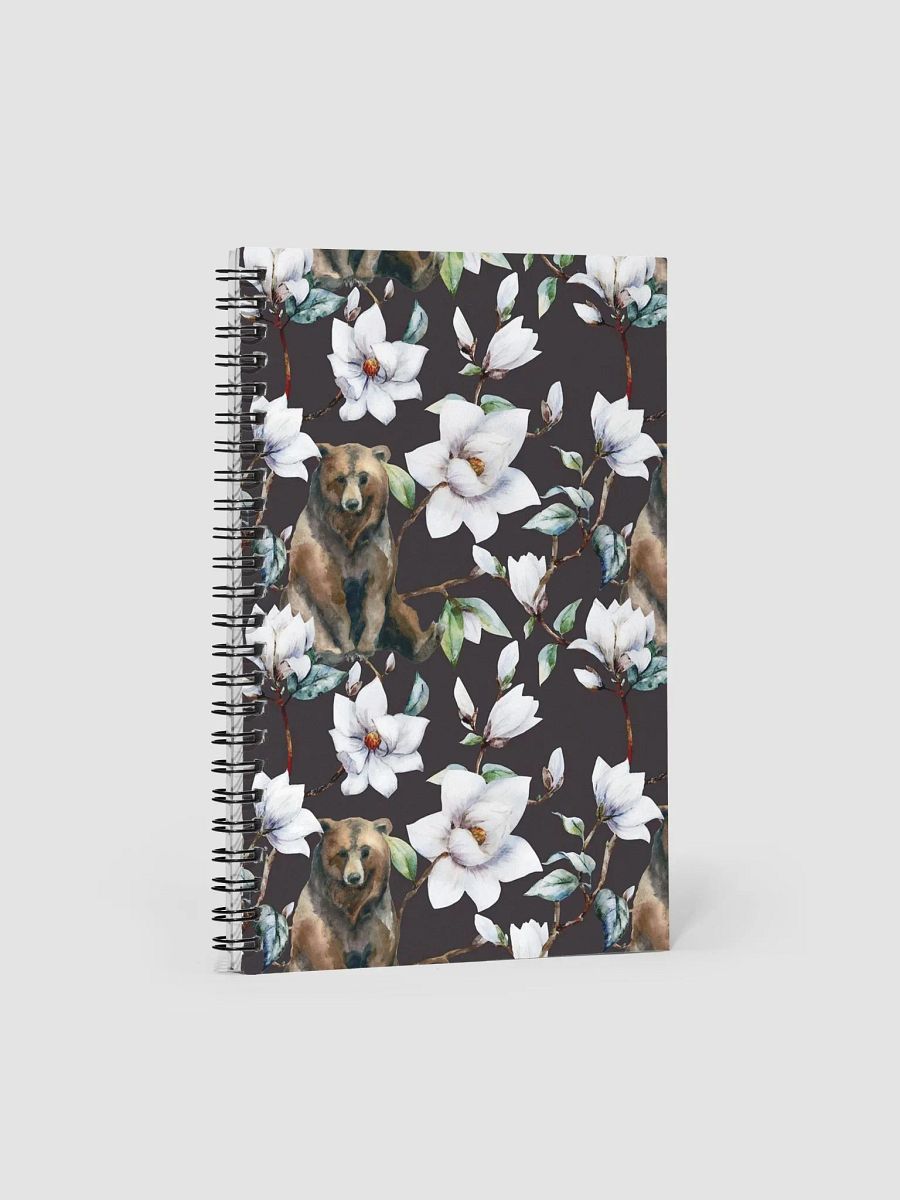 Bear with White Flowers Spiral Notebook product image (1)