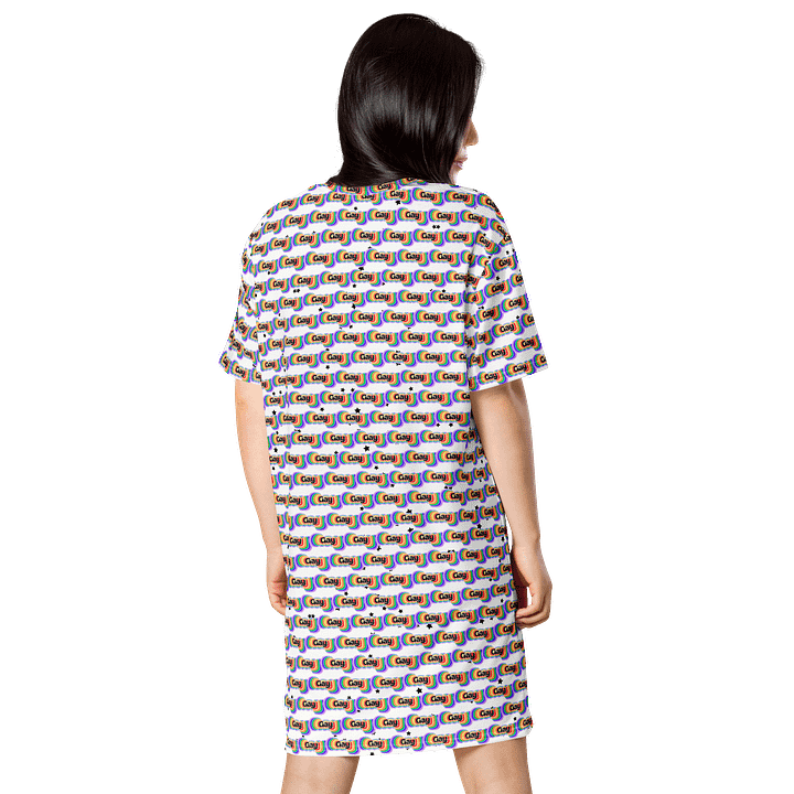 LGBTQIAP2S+ 2025, Rainbow Gay, White Tee Dress product image (2)
