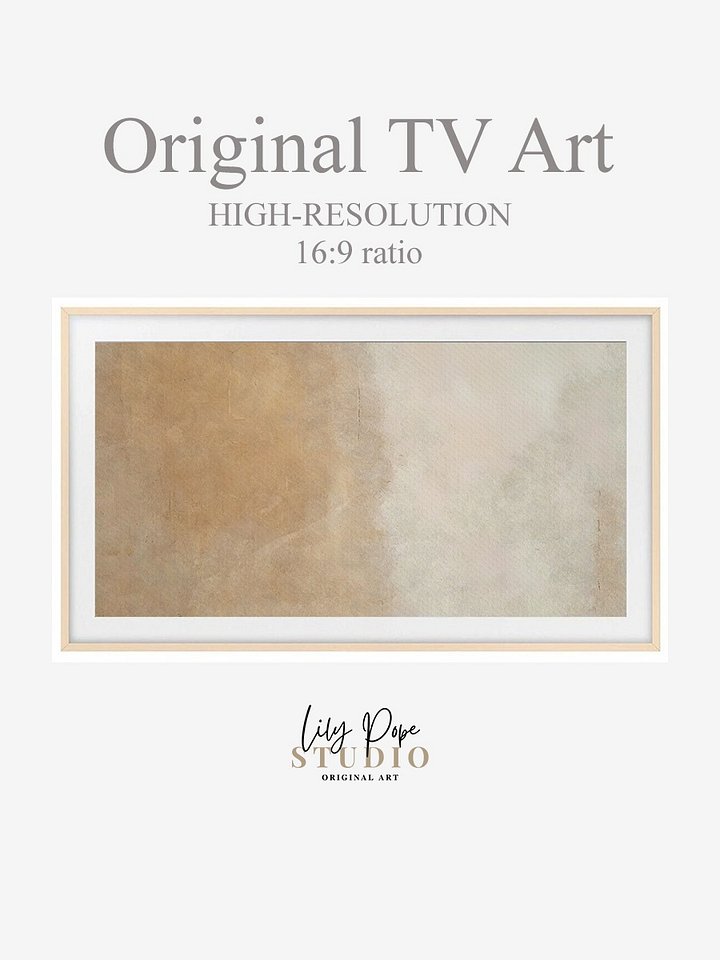 Samsung Frame TV Art Beige Tan Abstract Oil Painting Screensaver Digital TV Background product image (2)