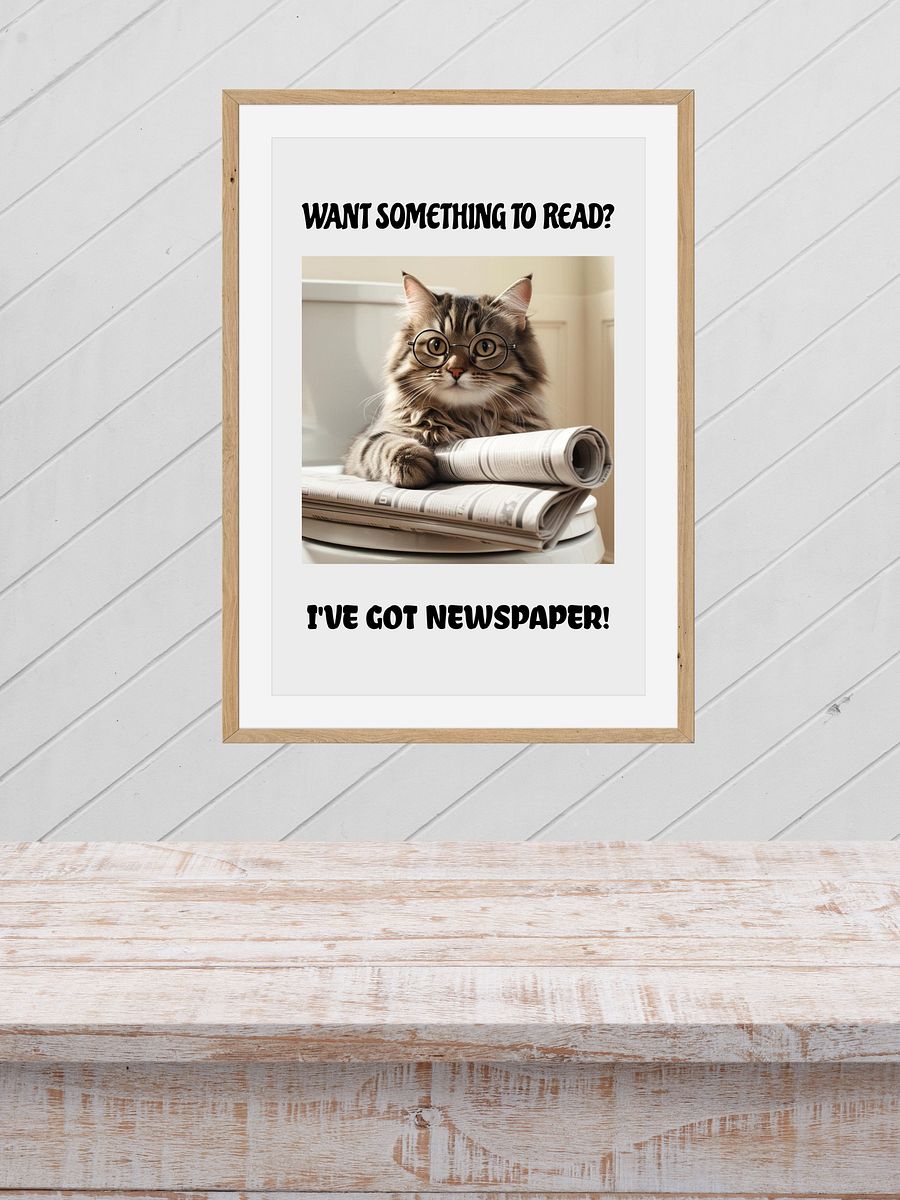 Cat With Newspapers Bathroom Downloadable Wall Art product image (7)