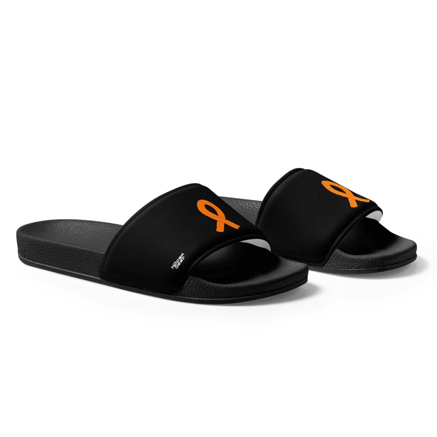 White HApex Gear White Logo Cancer Awareness Orange Ribbon. Black Women's Slides product image (4)
