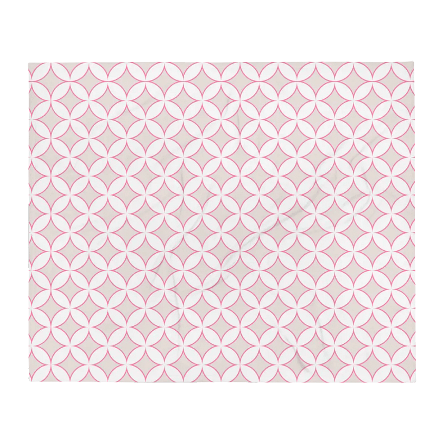 HAMPTONS CHIC - FRESH PINK BEIGE CIRCLES PLUSH BLANKET product image (1)