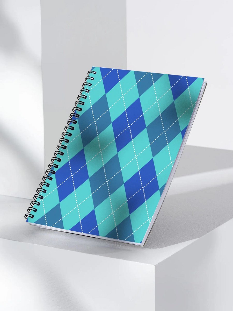 Blue Argyle Spiral Notebook product image (3)