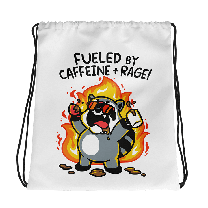 Caffeine & Rage Drawstring Bag product image (1)
