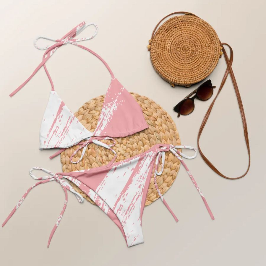 All-Over Print String Bikini - Pastel Pink product image (7)