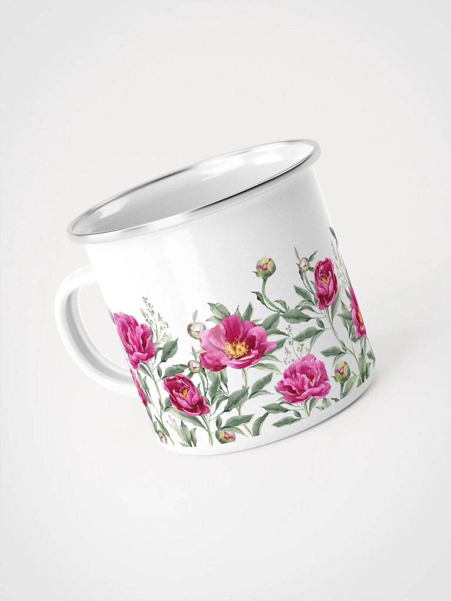 Peony White Enamel Camping Mug product image (4)
