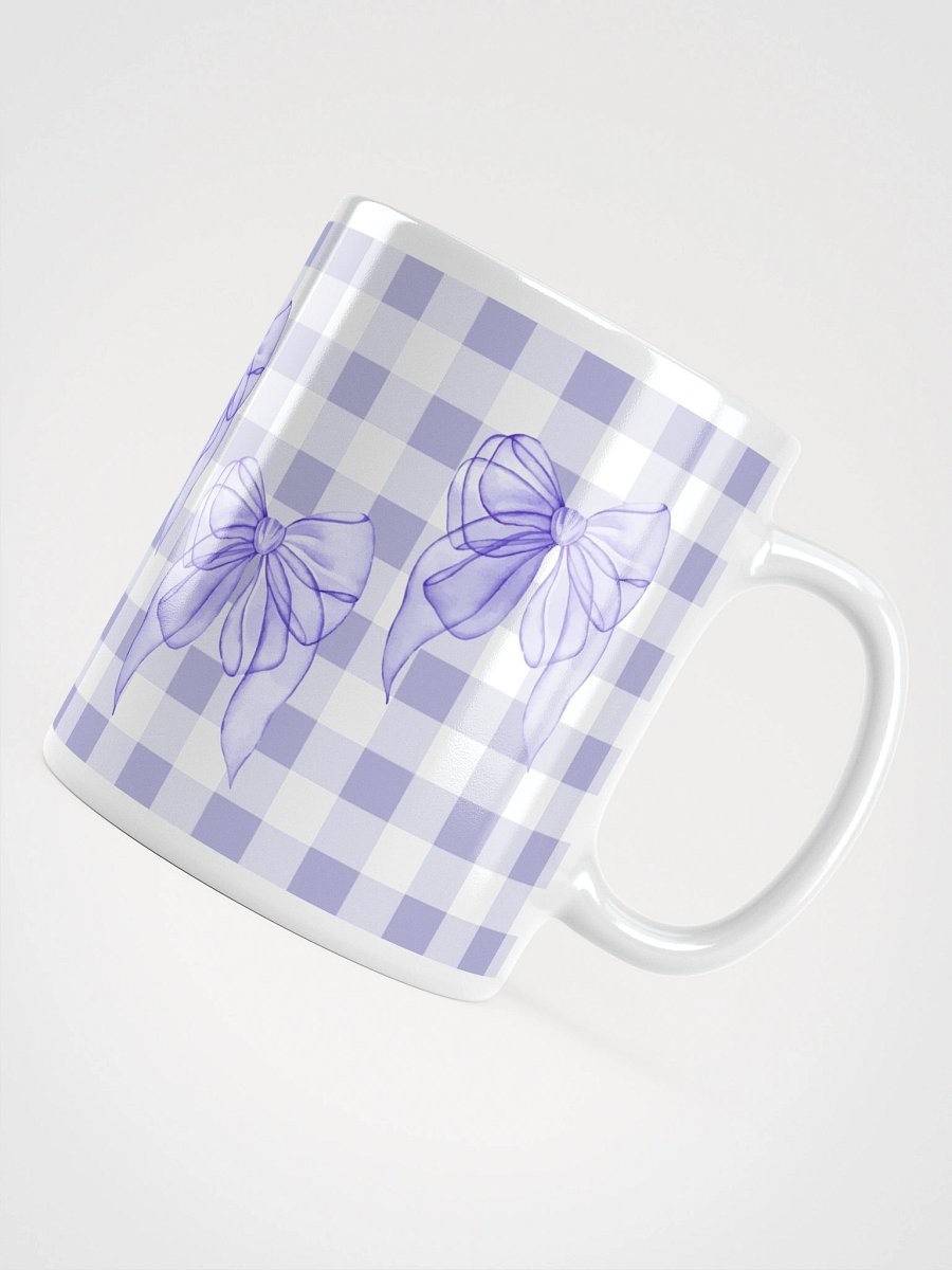 Mug Blanc Vichy Revisité - Mauve Clair- Cadeau Style Chic et Poétique product image (4)