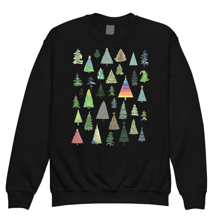 Christmas Tree Collage Youth Crewneck Sweatshirt product image (5)