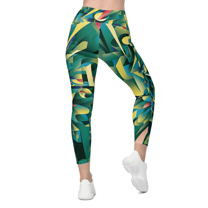 Abstract Lithographic Pattern Design Leggings with pockets - V8 product image (1)