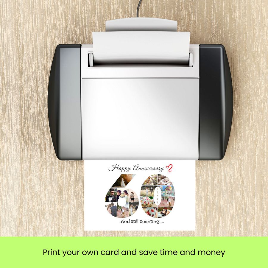 60 Year Anniversary Photo Card Editable Canva Template product image (8)