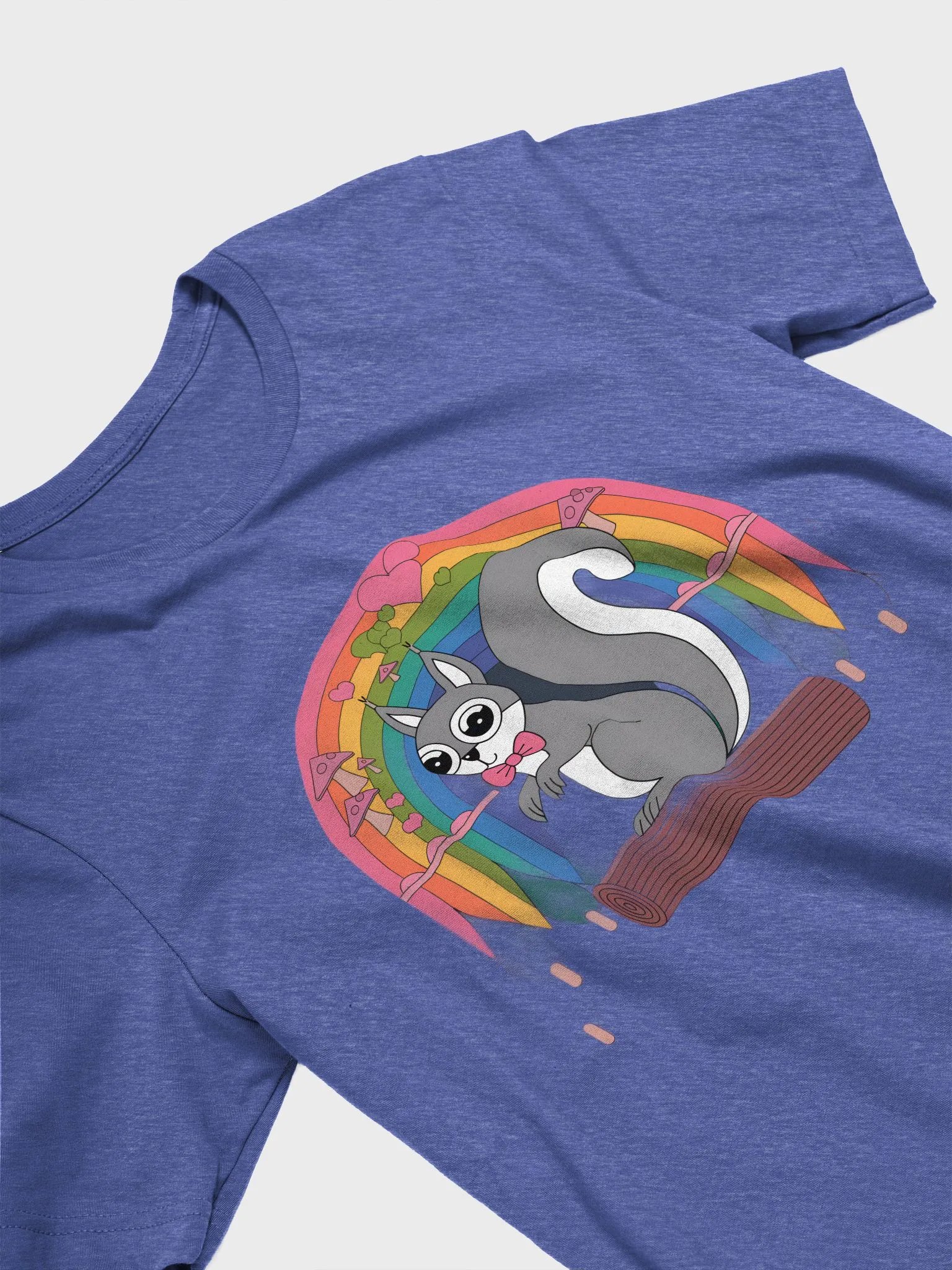 Super Soft and Flattering Tee: Psychedelic Rainbow Scene where pooky rides a log product image (3)