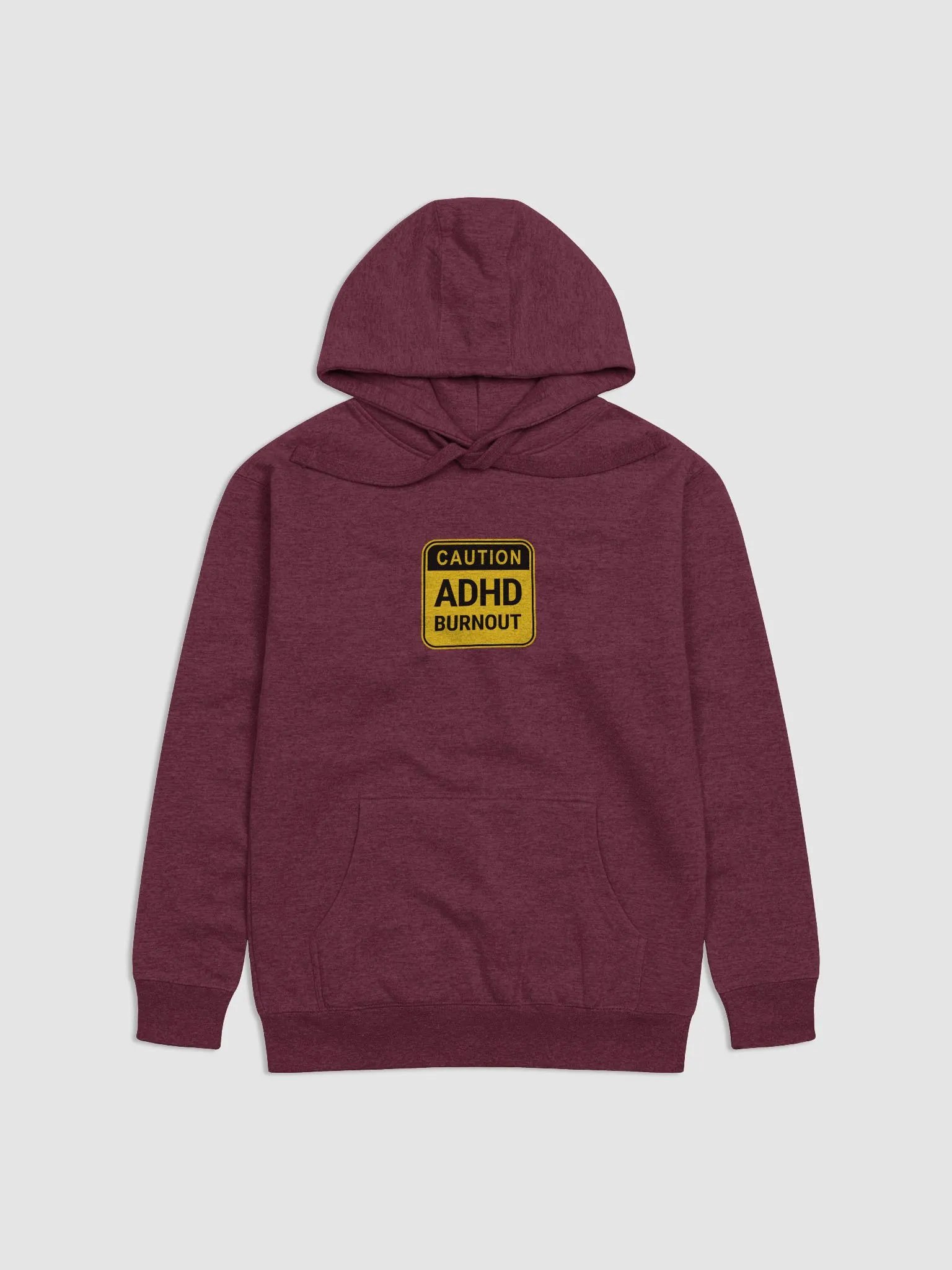 CAUTION: ADHD BURNOUT printed heavyweight hoodie product image (2)