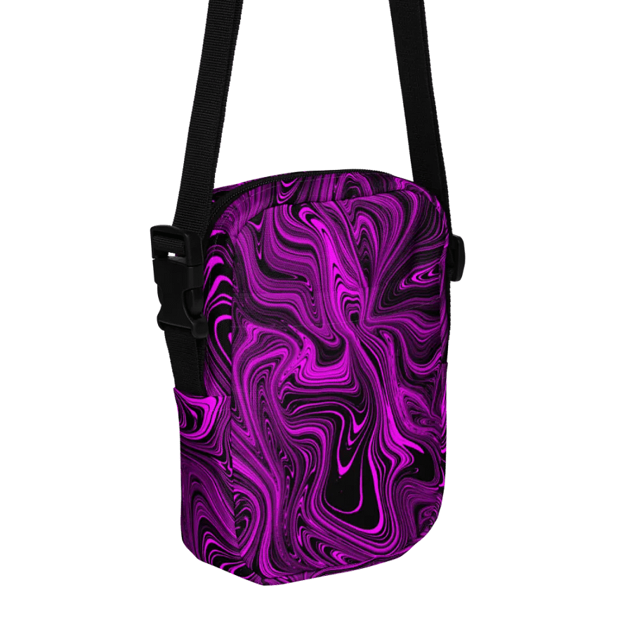 Utility Crossbody Bag - Purple and Black Fluid Swirls product image (3)