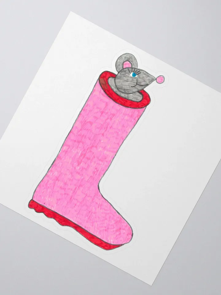 Rain boot mouse sticker product image (2)