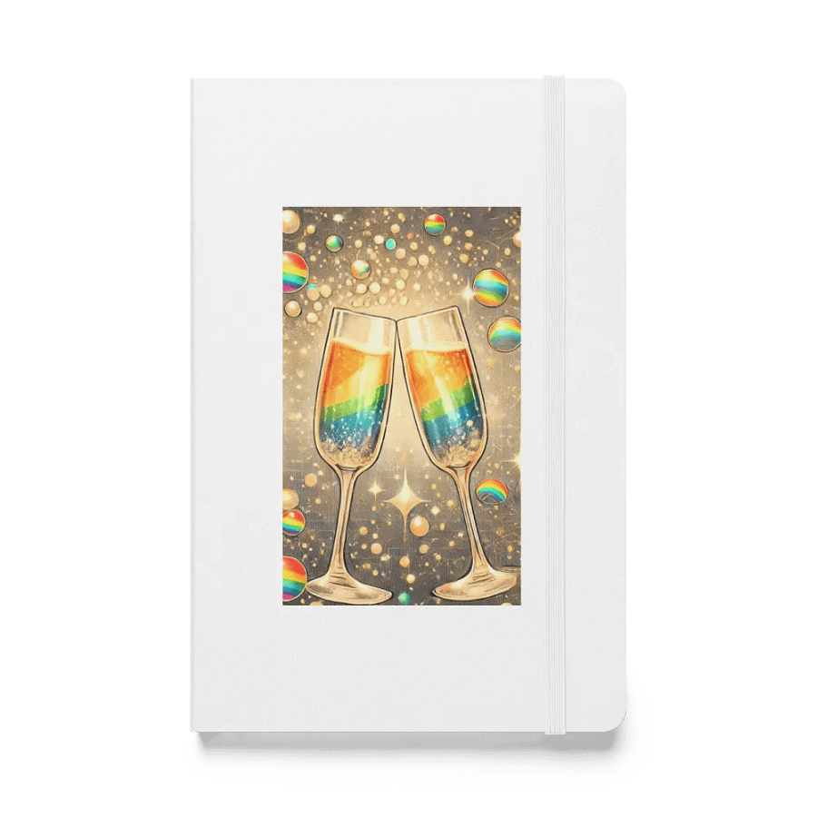 Rainbow Champagne Celebration Journal / Guestbook - WHITE product image (1)