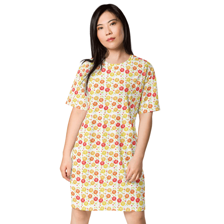 Orange Floral T-Shirt Dress product image (2)