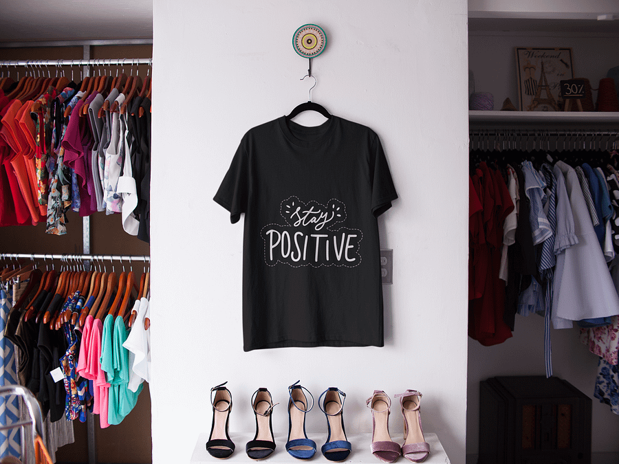 Stay Positive Black Unisex T-Shirt product image (3)