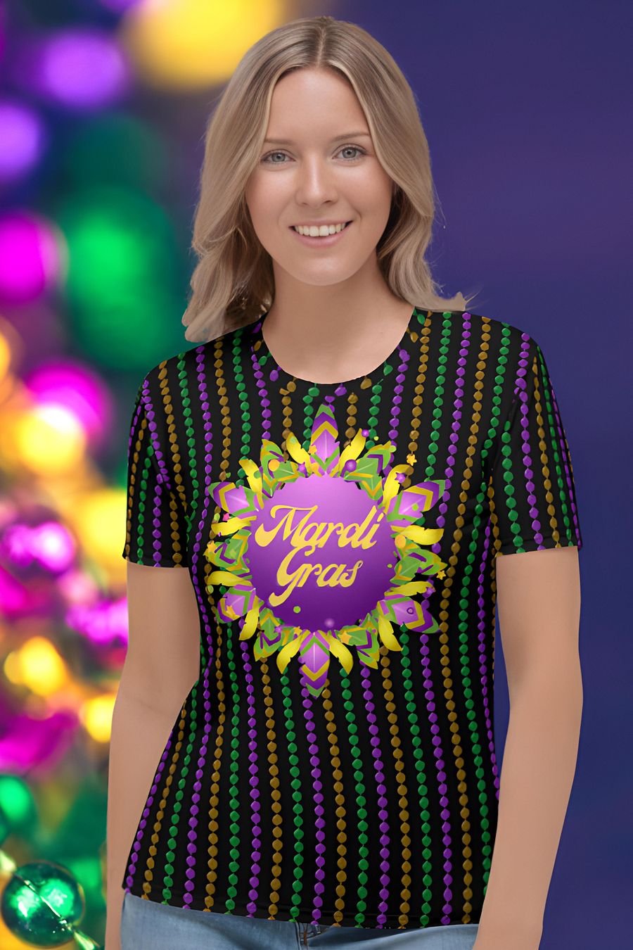 Mardi Gra All Over Print T-shirt product image (1)