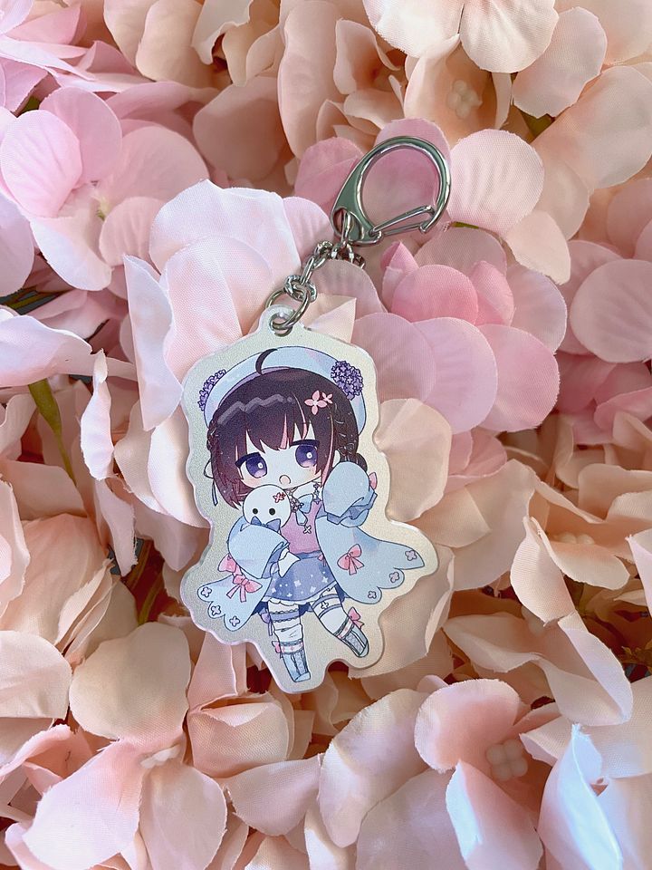 chibi cutie silver keychain product image (2)