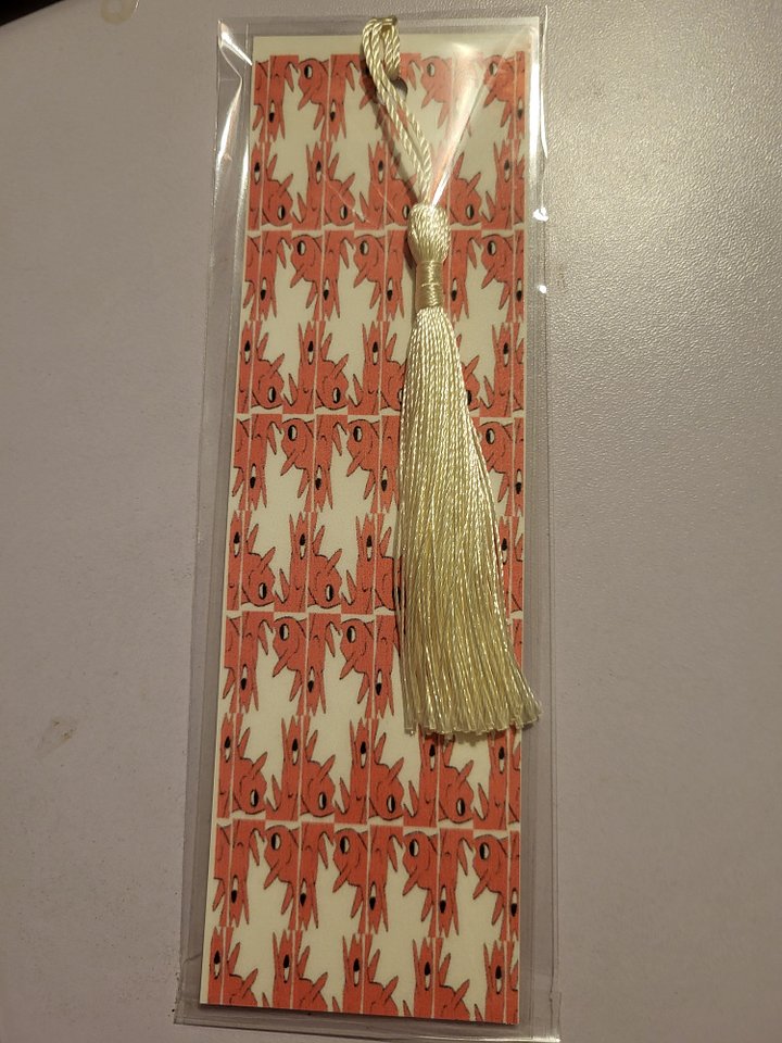 Cute Cartoon Pink Fish Pattern Laminated Bookmark with Tassel for the Fish Loving Book Reader in Your Life product image (2)