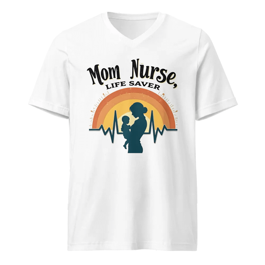 Rainbow Mom Nurse V-Neck Tee product image (1)