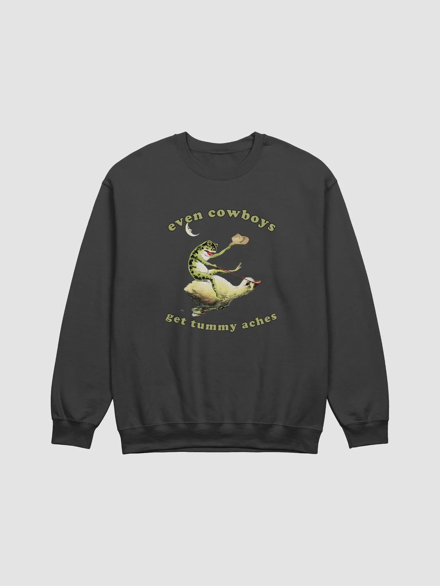 Even cowboys get tummy aches Crewneck product image (1)
