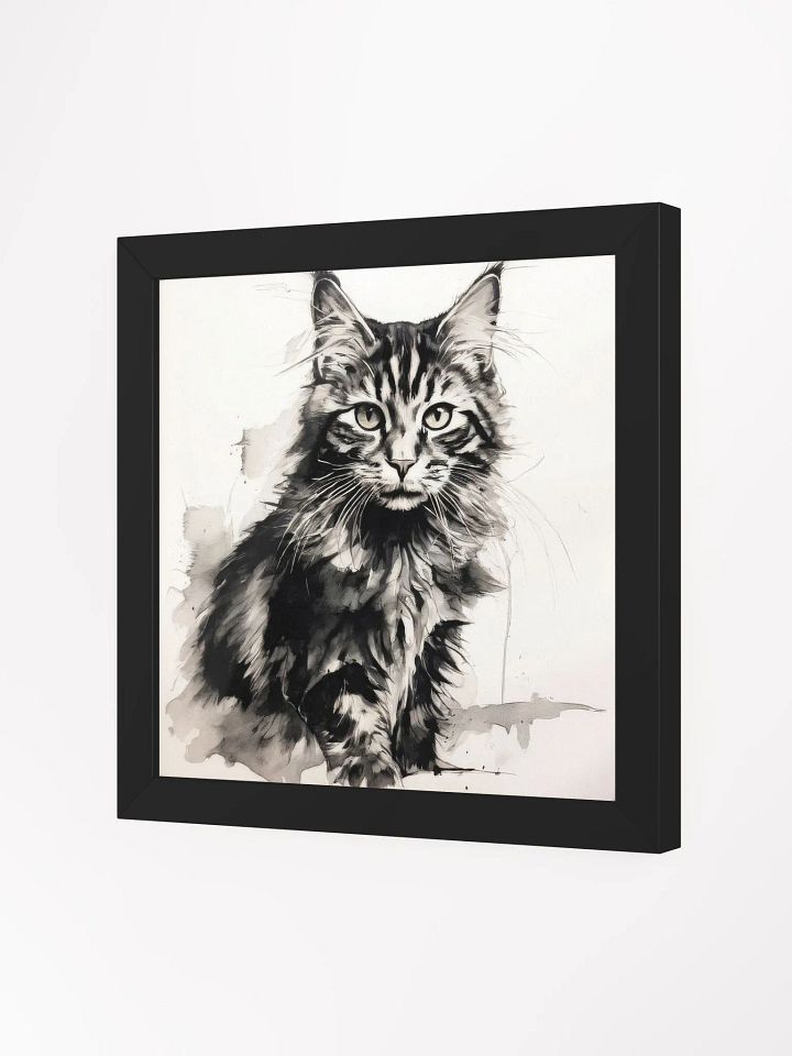 Cat Portrait Ink Art Ayous Wood Framed Matte Poster product image (12)